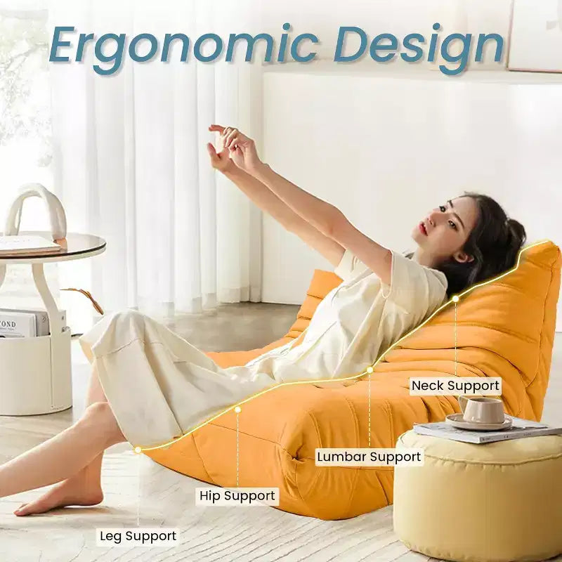 Canapé EROMMY Bean Bag Togo, Mousse à Mémoire de Forme 28D, Facile à Nettoyer et Portable, Similicuir Premium, Canapé de Sol Léger pour Salon, Chambre