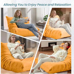 Canapé EROMMY Bean Bag Togo, Mousse à Mémoire de Forme 28D, Facile à Nettoyer et Portable, Similicuir Premium, Canapé de Sol Léger pour Salon, Chambre