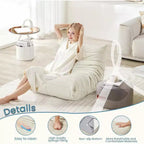 Canapé EROMMY Bean Bag Togo, Mousse à Mémoire de Forme 28D, Facile à Nettoyer et Portable, Similicuir Premium, Canapé de Sol Léger pour Salon, Chambre