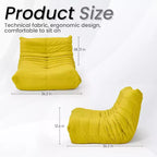 Canapé EROMMY Bean Bag Togo, Mousse à Mémoire de Forme 28D, Facile à Nettoyer et Portable, Similicuir Premium, Canapé de Sol Léger pour Salon, Chambre