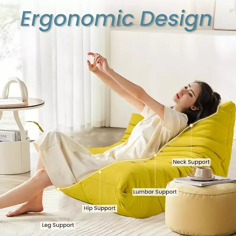 Canapé EROMMY Bean Bag Togo, Mousse à Mémoire de Forme 28D, Facile à Nettoyer et Portable, Similicuir Premium, Canapé de Sol Léger pour Salon, Chambre