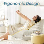 Canapé EROMMY Bean Bag Togo, Mousse à Mémoire de Forme 28D, Facile à Nettoyer et Portable, Similicuir Premium, Canapé de Sol Léger pour Salon, Chambre