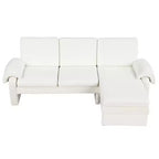 94.1 Canapé convertible futon avec dossier réglable, méridienne réversible et 2 coussins d'accoudoir amovibles pour salon, beige