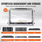 Étui rack 6U VEVOR, profondeur standard 14 pouces, armoire rack serveur avec construction en ABS, poignée, loquets papillon robustes, noir