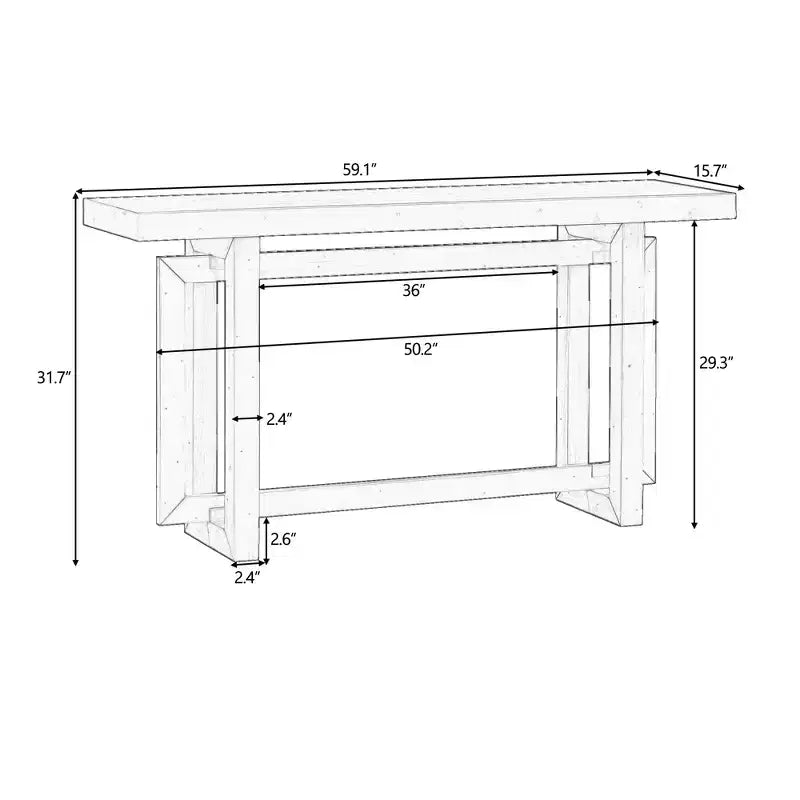Console d'entrée à triple plateau rectangulaire Merax