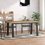 vidaXL Table de salle à manger marron et noire en bois d'acacia massif 170 x 89 cm