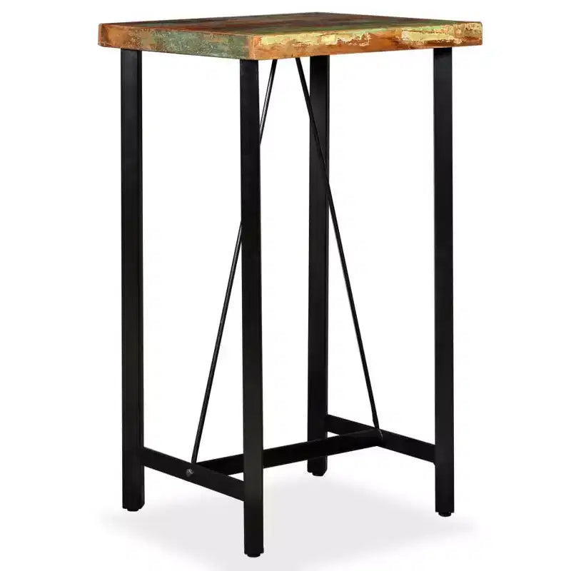 vidaXL Table de bar Table de bistrot pour salle à manger Bois de récupération massif - Marron 60 x 60 x 107 cm