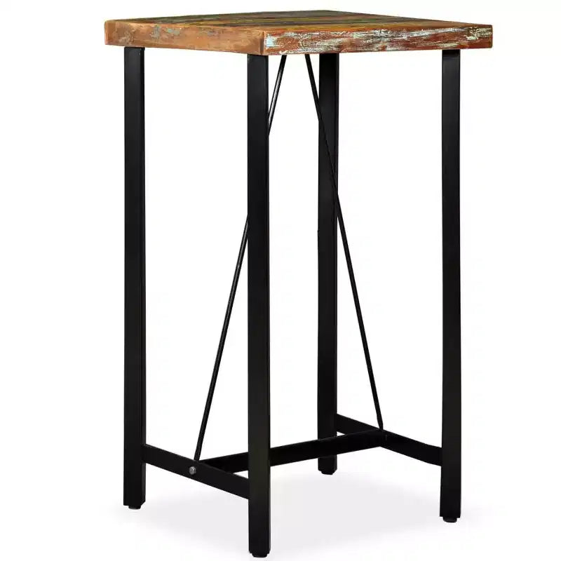 vidaXL Table de bar Table de bistrot pour salle à manger Bois de récupération massif - Marron 60 x 60 x 107 cm