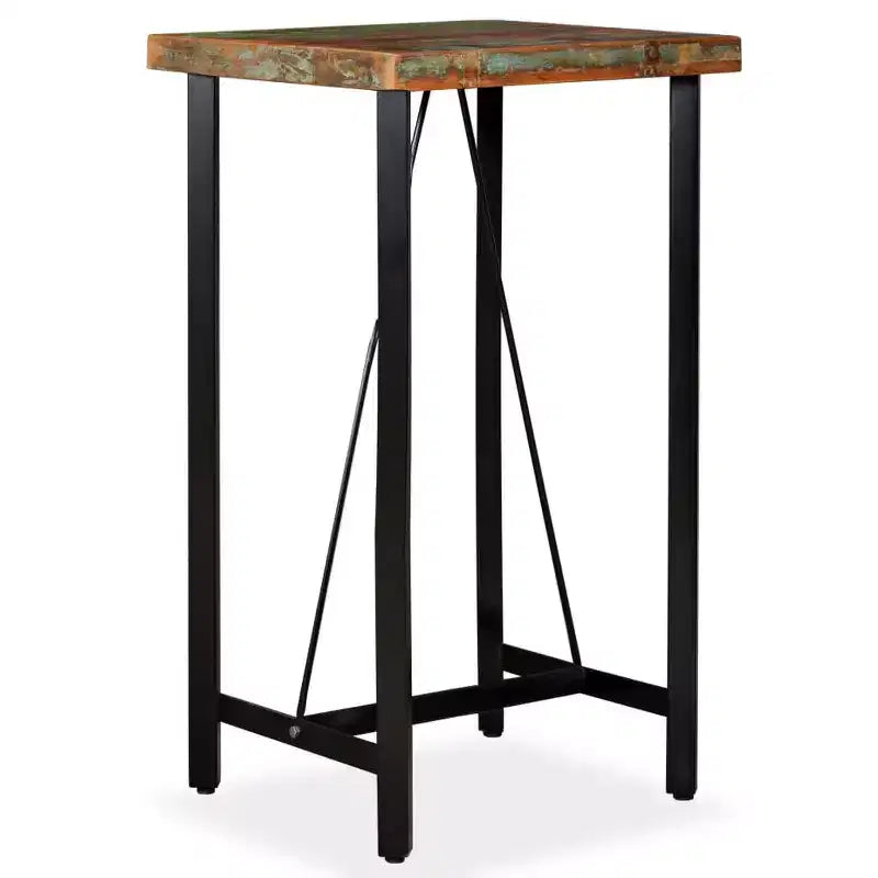 vidaXL Table de bar Table de bistrot pour salle à manger Bois de récupération massif - Marron 60 x 60 x 107 cm