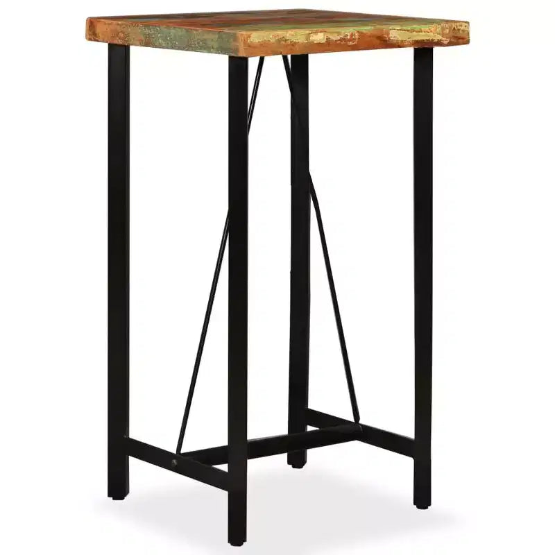 vidaXL Table de bar Table de bistrot pour salle à manger Bois de récupération massif - Marron 60 x 60 x 107 cm