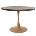 LeisureMod Bristol Table de salle à manger ronde 36" avec plateau en MDF et piètement central en bois naturel, table d'appoint moderne pour cuisine et salle à manger, idéale pour les petits espaces