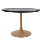 LeisureMod Bristol Table de salle à manger ronde 36" avec plateau en MDF et piètement central en bois naturel, table d'appoint moderne pour cuisine et salle à manger, idéale pour les petits espaces