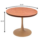 LeisureMod Bristol Table de salle à manger ronde 36" avec plateau en MDF et piètement central en bois naturel, table d'appoint moderne pour cuisine et salle à manger, idéale pour les petits espaces