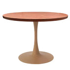 LeisureMod Bristol Table de salle à manger ronde 36" avec plateau en MDF et piètement central en bois naturel, table d'appoint moderne pour cuisine et salle à manger, idéale pour les petits espaces
