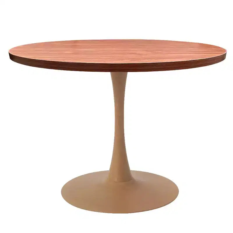 LeisureMod Bristol Table de salle à manger ronde 36" avec plateau en MDF et piètement central en bois naturel, table d'appoint moderne pour cuisine et salle à manger, idéale pour les petits espaces