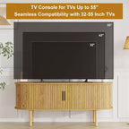 Meuble TV, console TV moderne avec compartiment de rangement et porte coulissante, meuble de divertissement pour jeux vidéo, pour salon, chambre, bureau