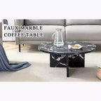 Table basse ronde noire en MDF polyvalente pour différents styles d'intérieur, alliant minimalisme moderne et charme nordique