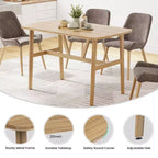 Table de salle à manger Farini 47 pour 4-6 personnes, table de cuisine rectangulaire en bois
