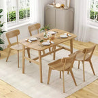 Table de salle à manger Farini 47 pour 4-6 personnes, table de cuisine rectangulaire en bois