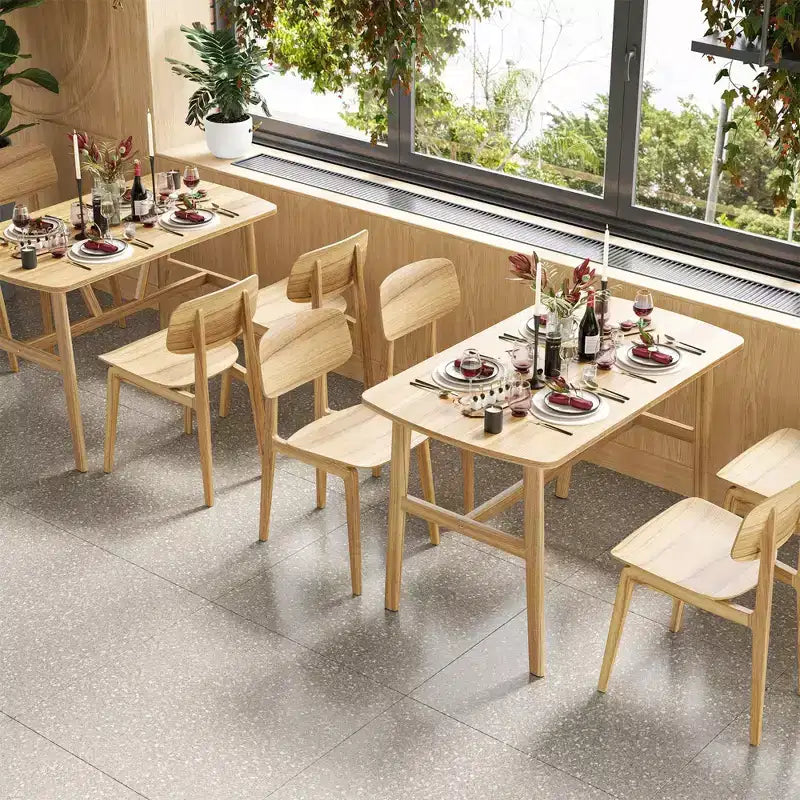 Table de salle à manger Farini 47 pour 4-6 personnes, table de cuisine rectangulaire en bois
