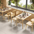 Table de salle à manger Farini 47 pour 4-6 personnes, table de cuisine rectangulaire en bois