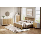 Commode, Commode moderne à 5 tiroirs pour chambre avec poignée dorée et grand tiroir, Commode double en bois et organisateur de rangement