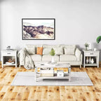 Table de chevet avec tiroir et étagère C Table de chevet rustique en bois pour chambre et salon (56x45x60cm, gris) C Table d'appoint compacte avec rangement
