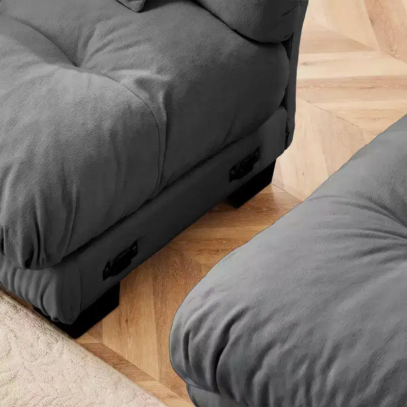 Canapé d'angle 3 places modulable, canapé à assise profonde, canapé en chenille, canapé confortable et moelleux, meubles rembourrés, chenille, café clair
