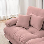 Canapé d'angle 3 places modulable, canapé à assise profonde, canapé en chenille, canapé confortable et moelleux, meubles rembourrés, chenille, café clair