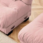 Canapé d'angle 3 places modulable, canapé à assise profonde, canapé en chenille, canapé confortable et moelleux, meubles rembourrés, chenille, café clair