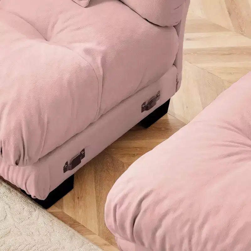 Canapé d'angle 3 places modulable, canapé à assise profonde, canapé en chenille, canapé confortable et moelleux, meubles rembourrés, chenille, café clair