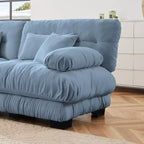 Canapé d'angle 3 places modulable, canapé à assise profonde, canapé en chenille, canapé confortable et moelleux, meubles rembourrés, chenille, café clair