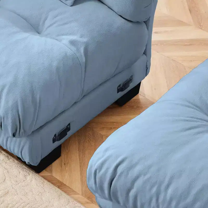 Canapé d'angle 3 places modulable, canapé à assise profonde, canapé en chenille, canapé confortable et moelleux, meubles rembourrés, chenille, café clair