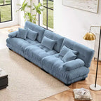 Canapé d'angle 3 places modulable, canapé à assise profonde, canapé en chenille, canapé confortable et moelleux, meubles rembourrés, chenille, café clair