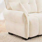 Canapé monoplace 47 avec coussins de soutien à haute résilience et oreillers décoratifs, design moderne pour salon Blanc