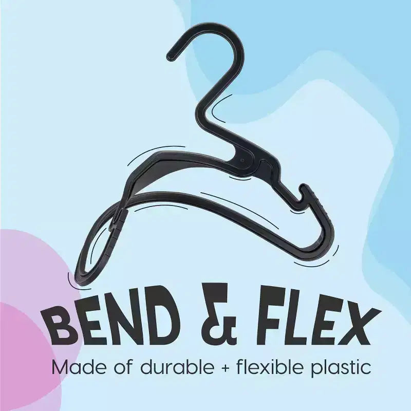 Cintres IRIS USA, cintres en plastique souple et durable avec encoches pour les épaules et crochets pour accessoires