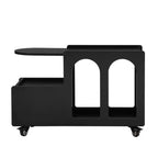 CLIHOME Table d'appoint mobile avec roulettes verrouillables, Table de chevet étroite de 30 cm, Table basse avec tiroir de rangement multicouche