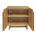 GDFStudio Qi Meuble vintage en bois de 80 cm avec 2 portes et étagère réglable