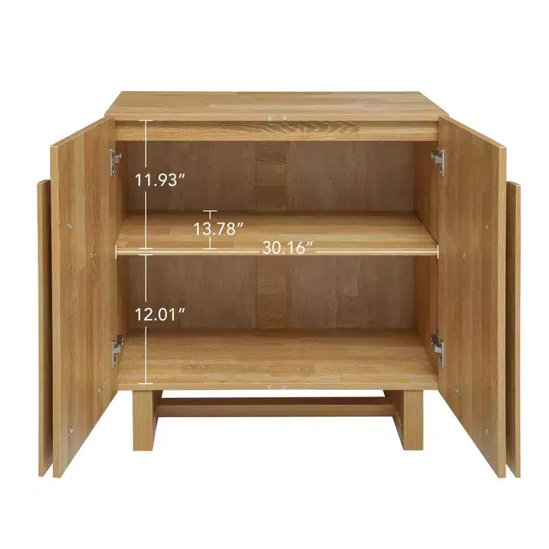 GDFStudio Qi Meuble vintage en bois de 80 cm avec 2 portes et étagère réglable