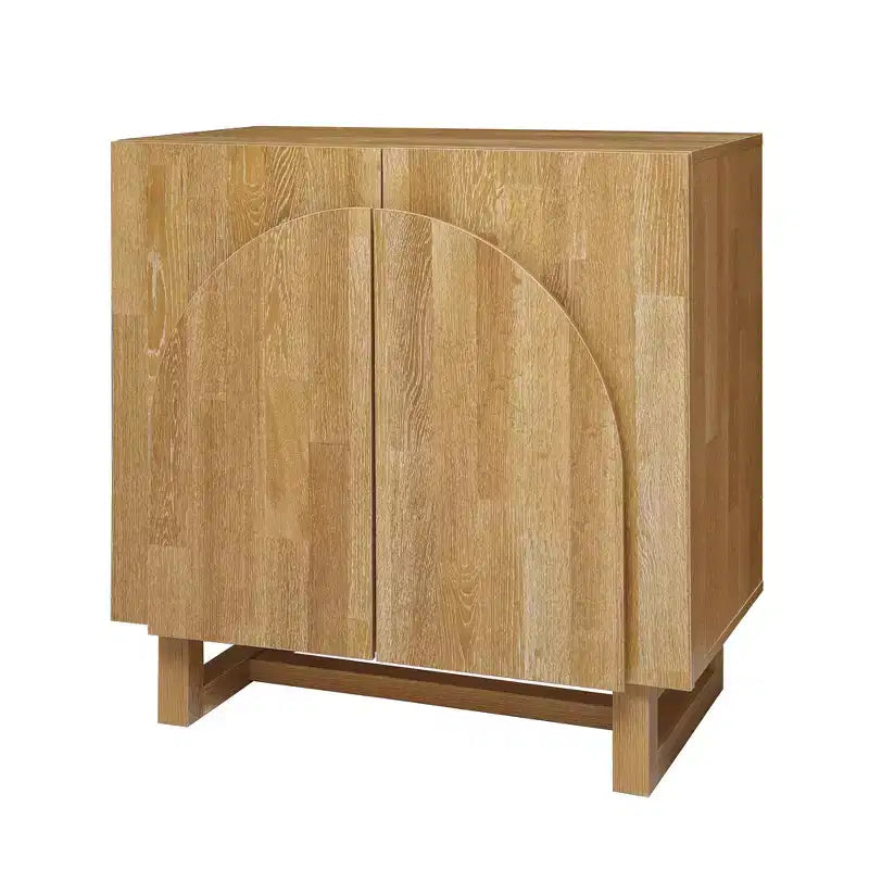 GDFStudio Qi Meuble vintage en bois de 80 cm avec 2 portes et étagère réglable