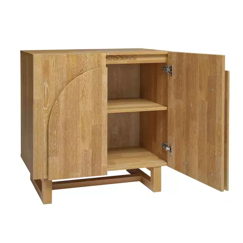 GDFStudio Qi Meuble vintage en bois de 80 cm avec 2 portes et étagère réglable