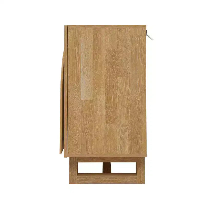 GDFStudio Qi Meuble vintage en bois de 80 cm avec 2 portes et étagère réglable