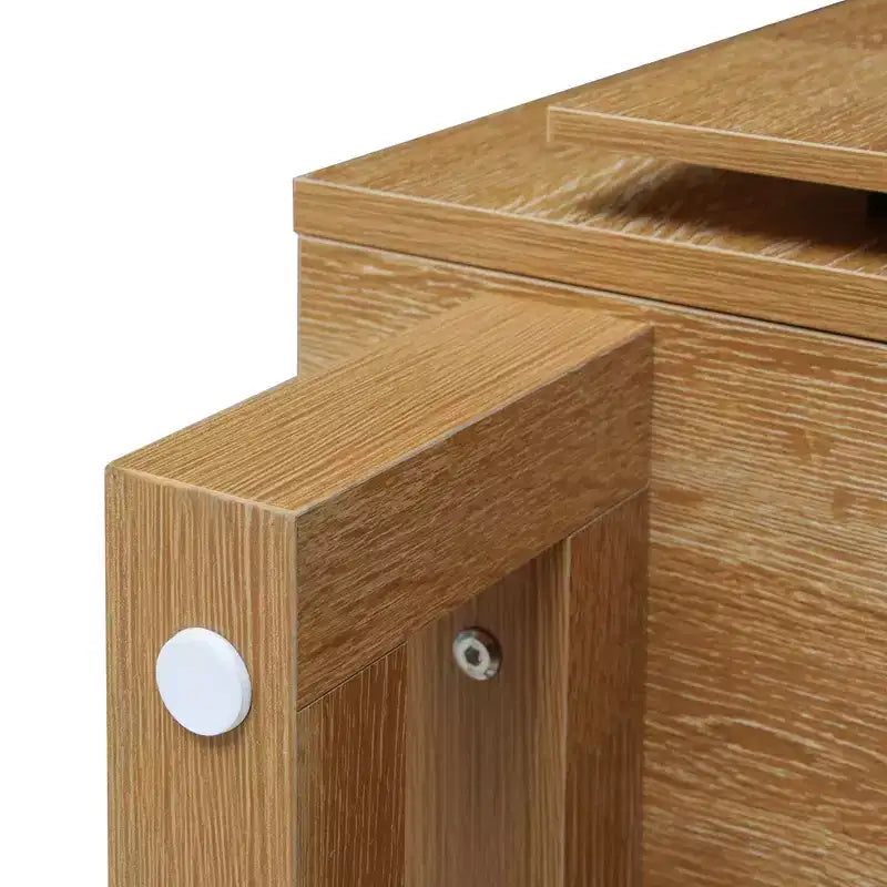 GDFStudio Qi Meuble vintage en bois de 80 cm avec 2 portes et étagère réglable