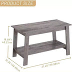 Table basse avec deux niveaux de rangement, table basse de salon moderne de style ferme industrielle, facile à assembler