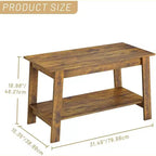 Table basse avec deux niveaux de rangement, table basse de salon moderne de style ferme industrielle, facile à assembler