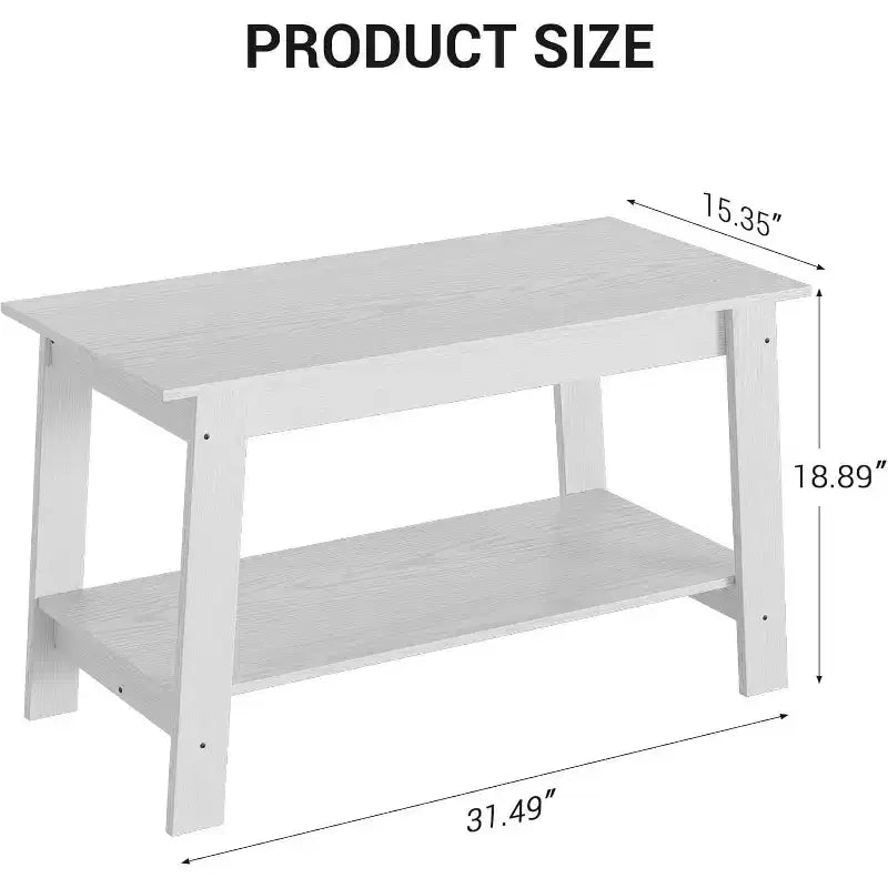 Table basse avec deux niveaux de rangement, table basse de salon moderne de style ferme industrielle, facile à assembler