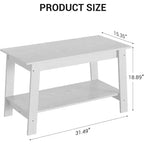 Table basse avec deux niveaux de rangement, table basse de salon moderne de style ferme industrielle, facile à assembler