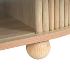 Table Basse Ovale en Bois Christopher Knight Home Arizona avec Porte Accordéon Semi-Couvrante et Rangement