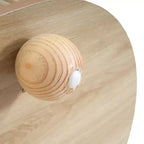 Table Basse Ovale en Bois Christopher Knight Home Arizona avec Porte Accordéon Semi-Couvrante et Rangement