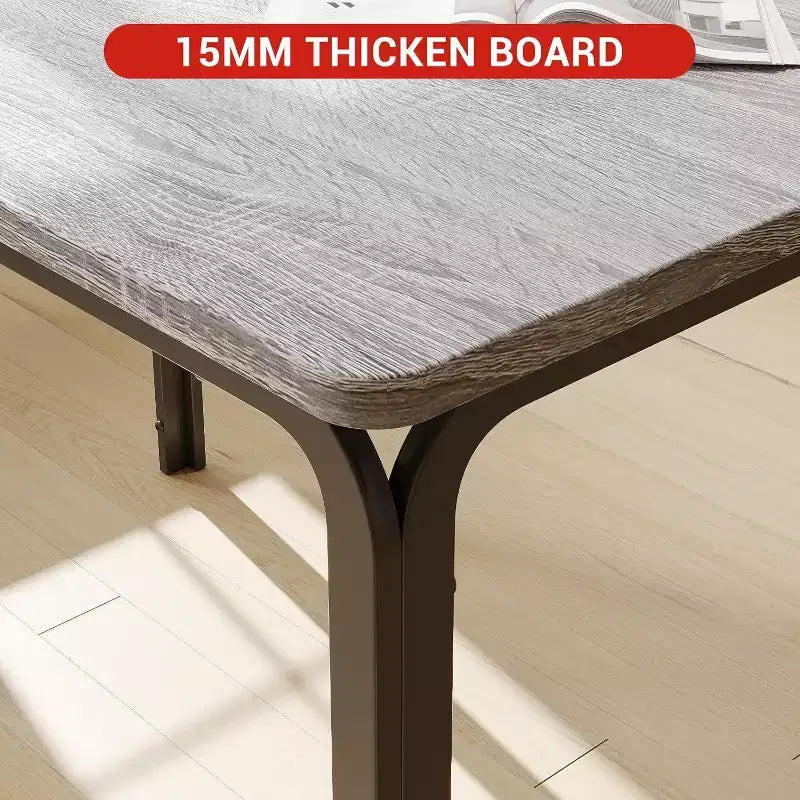 Ensemble de salle à manger carré 5 pièces avec 4 chaises - Cadre en métal peu encombrant et plateau de table en MDF - Parfait pour les petits espaces - Facile à assembler